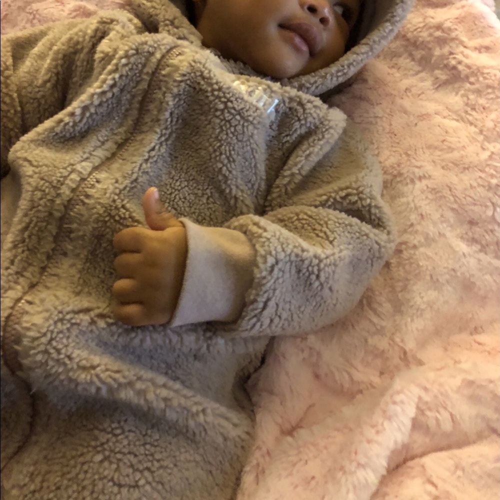 Kith Faux Sherpa Beige Coverall - Size 6-12 mo